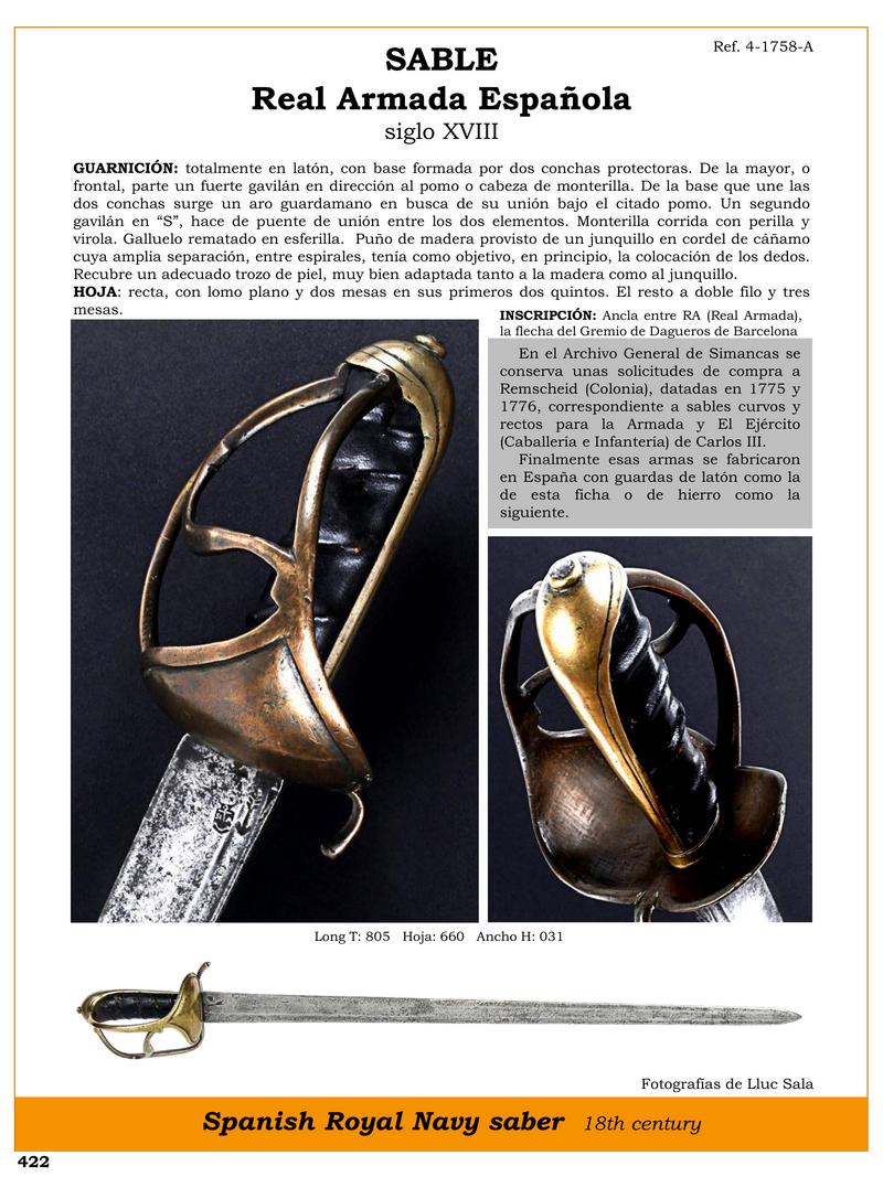 sable real armada espaola siglo xviii jpg 1745968165 1745989928 - Sceptri Reale Armada Spagnola Del XVIII Secolo: Design Unico