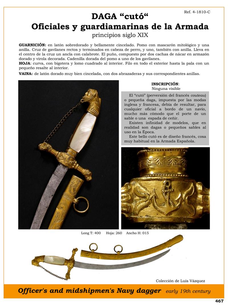 daga cut oficiales y guardiamarinas de la armada principios siglo xix jpg 1746918566 1746940400 - Daga Cutó: L'Eleganza della Marina Spagnola del XIX secolo
