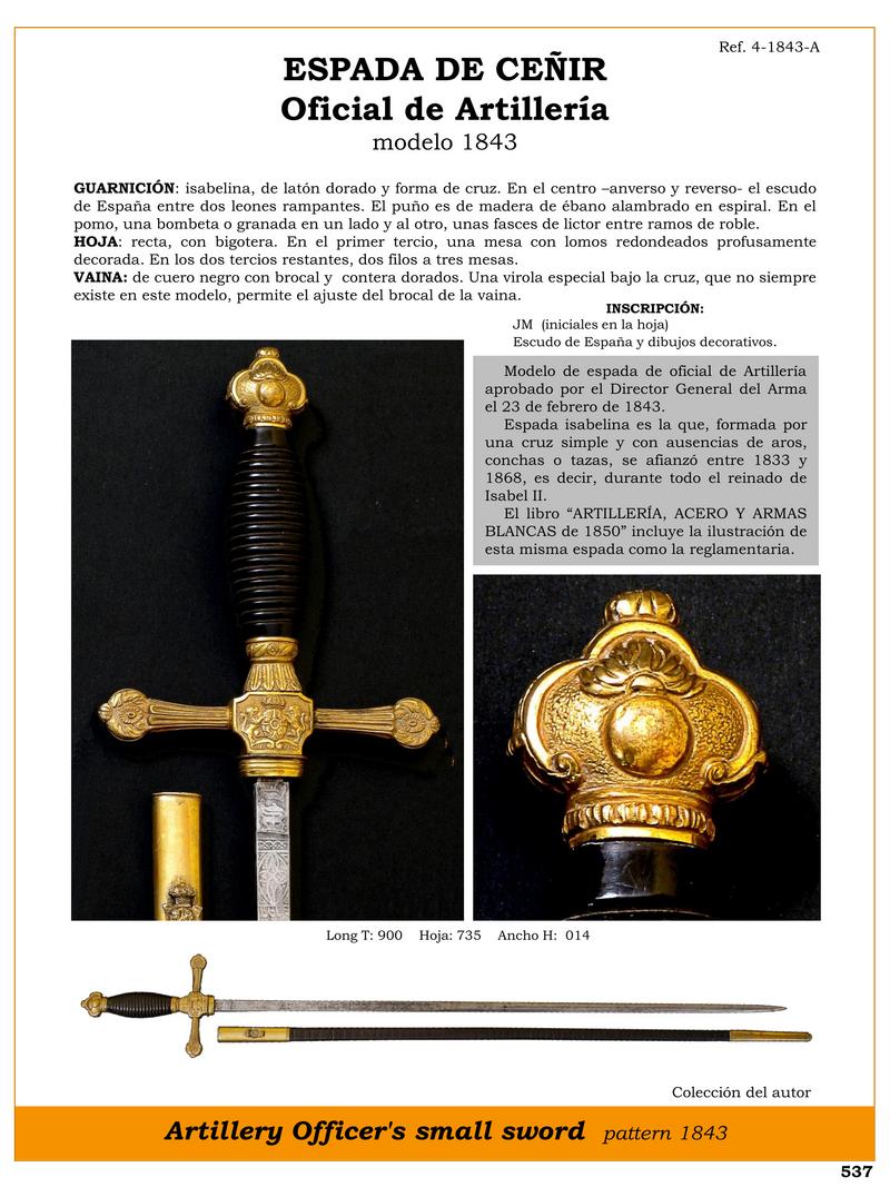 espada de ceir jpg 1748387371 1748409081 - Spada Isabella di Artiglieria 1843: Design e Storia