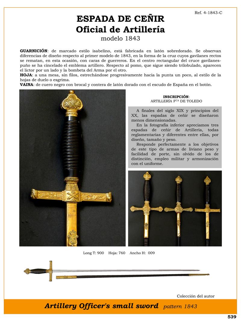 espada de ceir jpg 1748430567 1748452271 - Sciabola da cintura 1843: Design isabelino di artiglieria