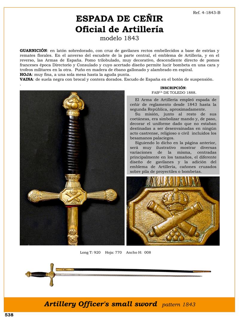 espada de ceir oficial de artillera modelo 1843 jpg 1748408964 1748430690 - Spada da cintura 1843: L'emblema dell'ufficiale di artiglieria
