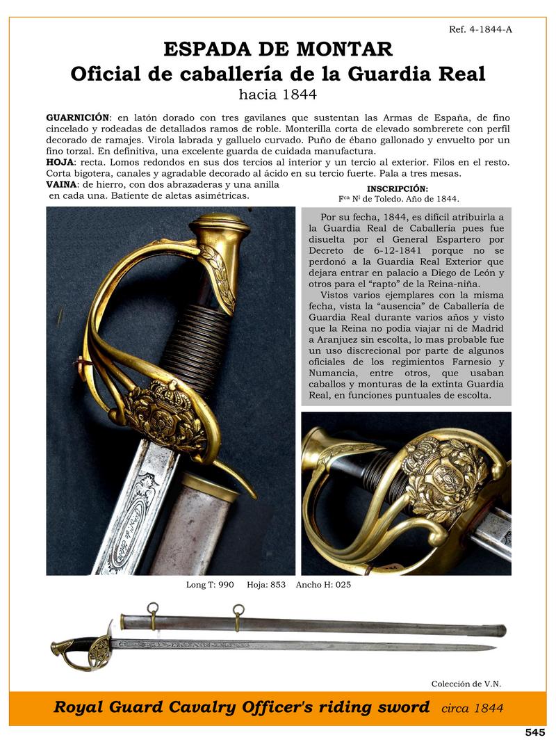 espada de montar oficial de caballera de la guardia real hacia 1844 jpg 1748538567 1748571288 - Spada da Cavalleria Reale: Storia e Design 1844