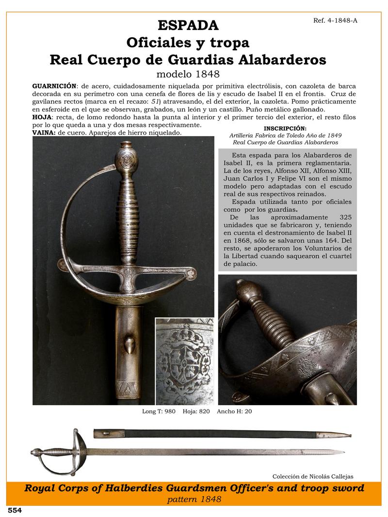 espada oficiales y tropa ref 4 1848 a real cuerpo de guardias alabarderos modelo 1848 jpg 1748689772 1748690127 - Spada Alabardieri Isabella II: Storia e Caratteristiche Uniche