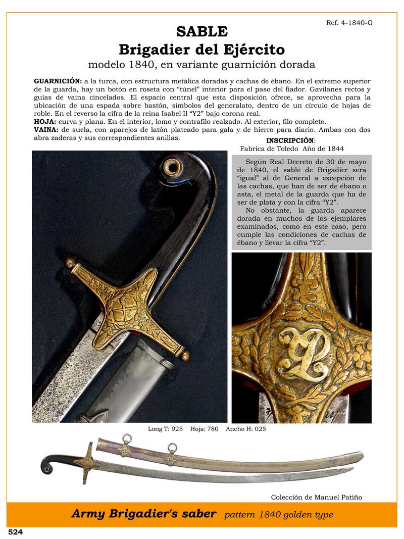 sable brigadier del ejrcito modelo 1840 en variante guarnicin dorada jpg 1748128171 1748149394 - Sciabola Brigadiere 1840: Eleganza e Tradizione Militare Dorata