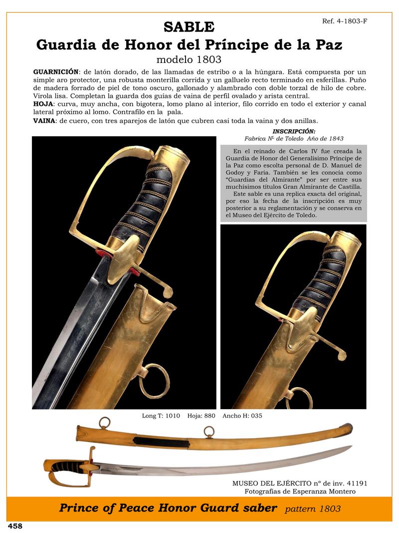 sable guardia de honor del principe de la paz modelo 1803 jpg 1746724170 1746745895 - Sable Guardia d'Onore Principe della Pace: Replica 1803