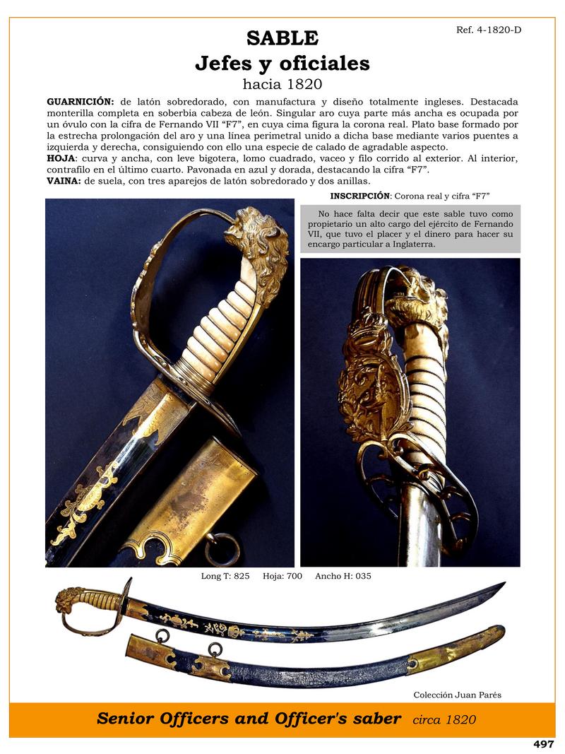 sable jefes y oficiales hacia 1820 jpg 1747566566 1747762027 - Sciabola Storica da Ufficiale: Eleganza ed Esclusività nel 1820