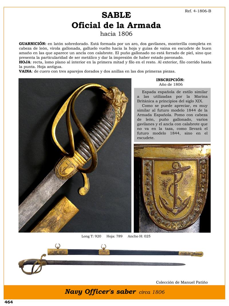 sable oficial de la armada hacia 1806 jpg 1746853767 1746875466 - Sabile da ufficiale della Marina spagnola: storia e design