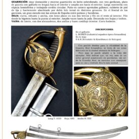 sable oficial de la guardia real hacia 1825 jpg 1747847364 1747869101 275x275 - Spada Storica da Cavalleria: Principessa Maria Elisabetta Luisa