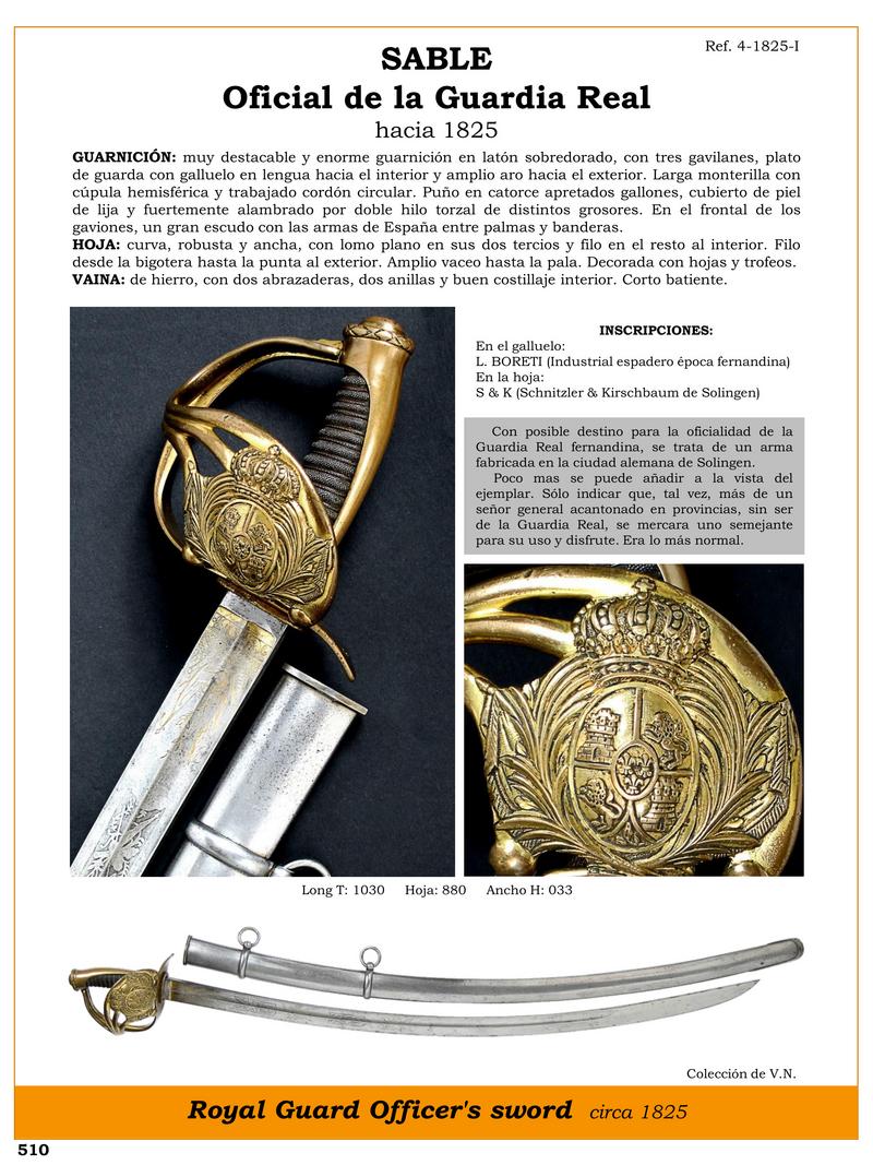 sable oficial de la guardia real hacia 1825 jpg 1747847364 1747869101 - Sciabola della Guardia Reale: Eleganza e Funzionalità Storica