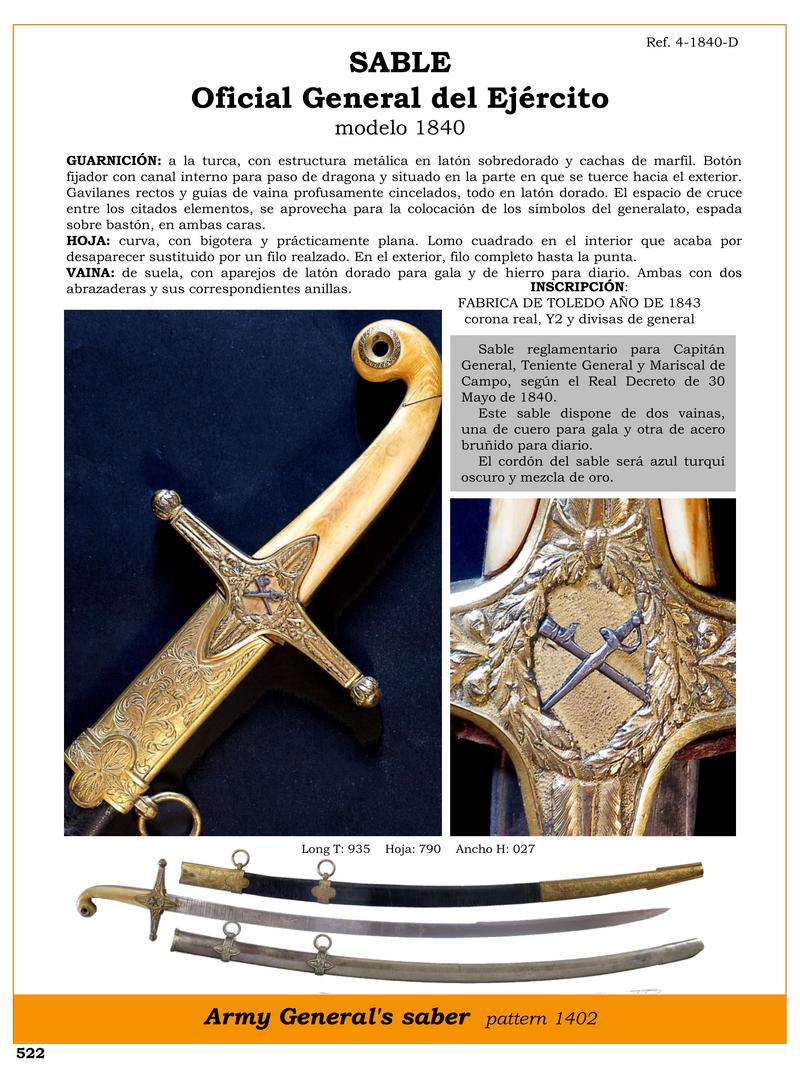 sable oficial general del ejrcito modelo 1840 jpg 1748084966 1748106658 - Sciabola 1840: Eleganza e Design per i Generali dell'Esercito