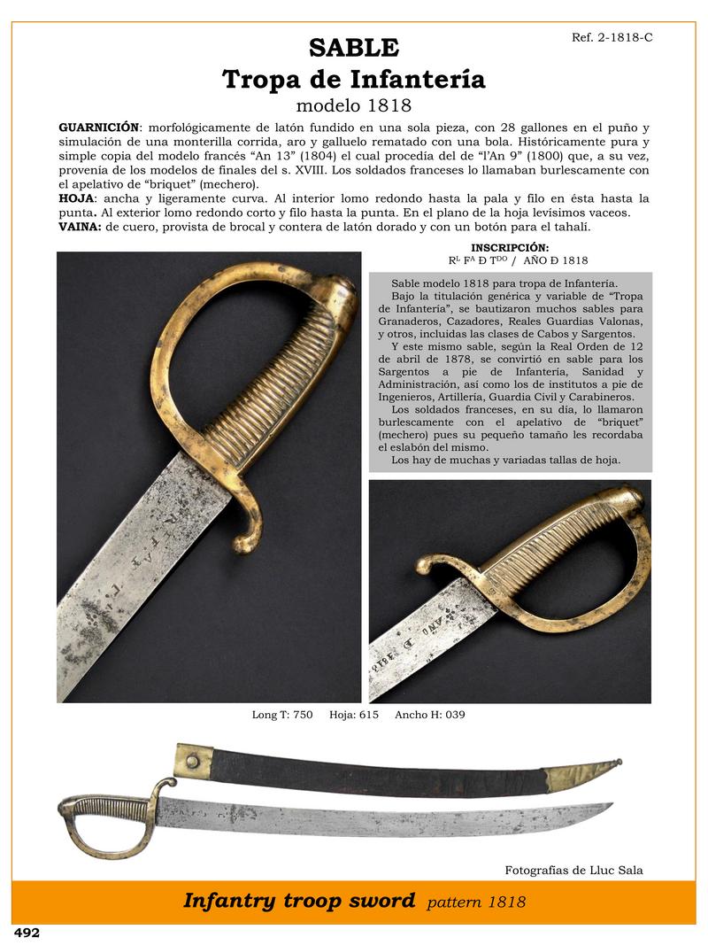 sable tropa de infantera modelo 1818 jpg 1747458568 1747480242 - Sciabole dell'Infanteria Modello 1818 Storia e Dettagli Tecnici