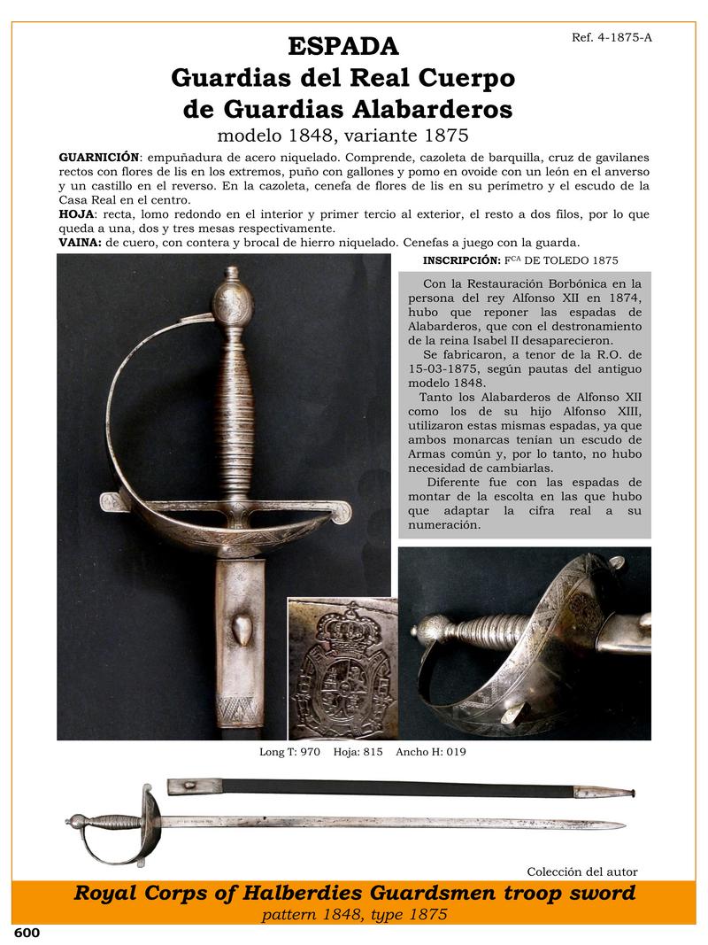 espada guardias del real cuerpo de guardias alabarderos modelo 1848 variante 1875 jpg 1749704970 1749705275 - Spada da alabardiere 1848: Eleganza e Tradizione Militare