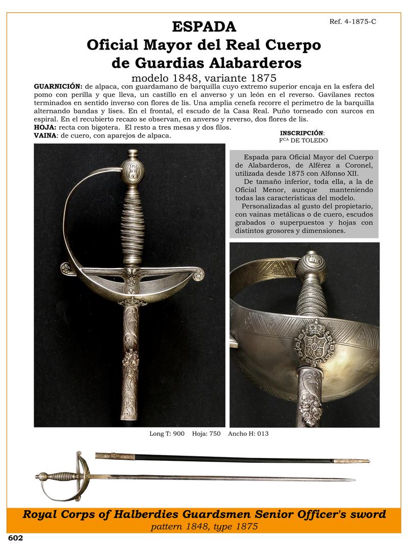 espada oficial mayor del real cuerpo de guardias alabarderos modelo 1848 variante 1875 jpg 1749753564 1749770073 - Spada di Ufficiale Maggiore: Storia e Dettagli Unici
