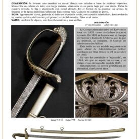 sable ref 4 1860 m oficial de administracion militar modelo 1860 jpg 1749229768 1749230095 275x275 - Espadín Del Reino: Storia e dettagli del modello 1869