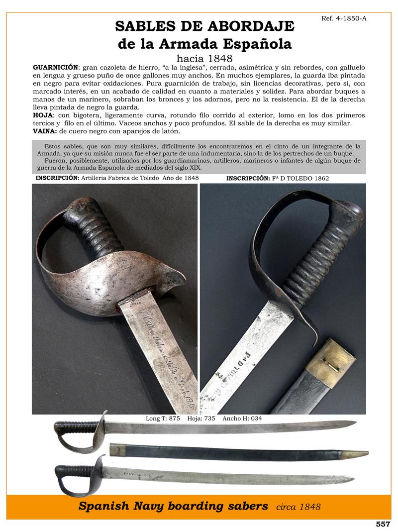 sables de abordaje de la armada espaola hacia 1848 jpg 1748754567 1748757509 - Sciabole da Guardia della Marina Spagnola: Qualità e Resistenza