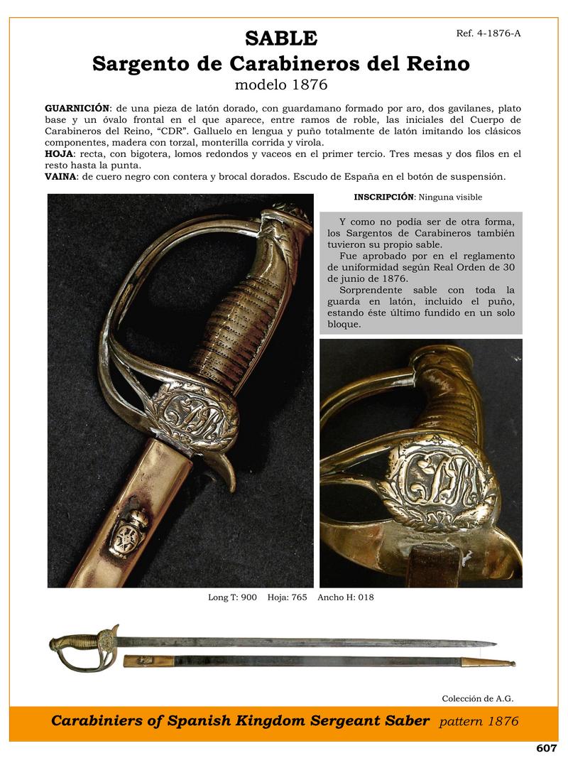 sargento de carabineros del reino modelo 1876 jpg 1749856170 1749856473 - Sciabola dei Carabinieri 1876: Design Unico ed Elegante