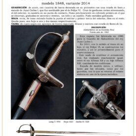 espada oficiales y guardias ref 4 2014 a de los reales guardias alabarderos modelo 1848 variante 2014 jpg 1752404969 1752405602 275x275 - Spada storica per ufficiali di alabardieri del XVIII secolo