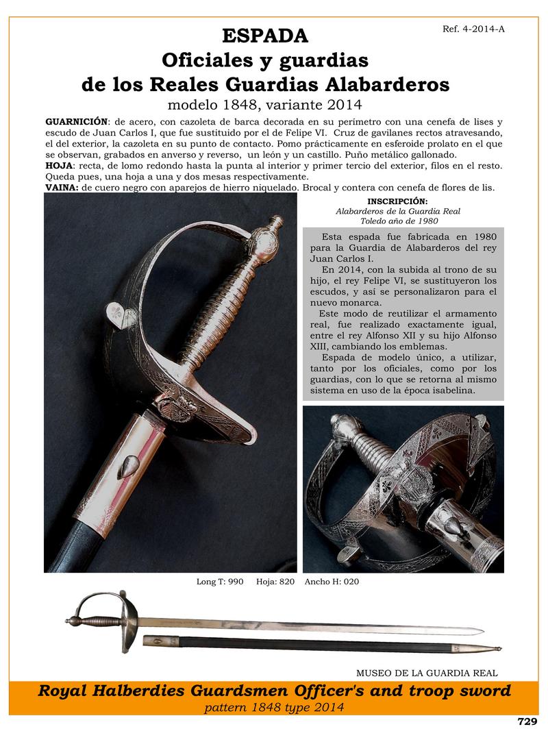 espada oficiales y guardias ref 4 2014 a de los reales guardias alabarderos modelo 1848 variante 2014 jpg 1752404969 1752405602 - Spada Reale 2014: Design Esclusivo per Alabardieri