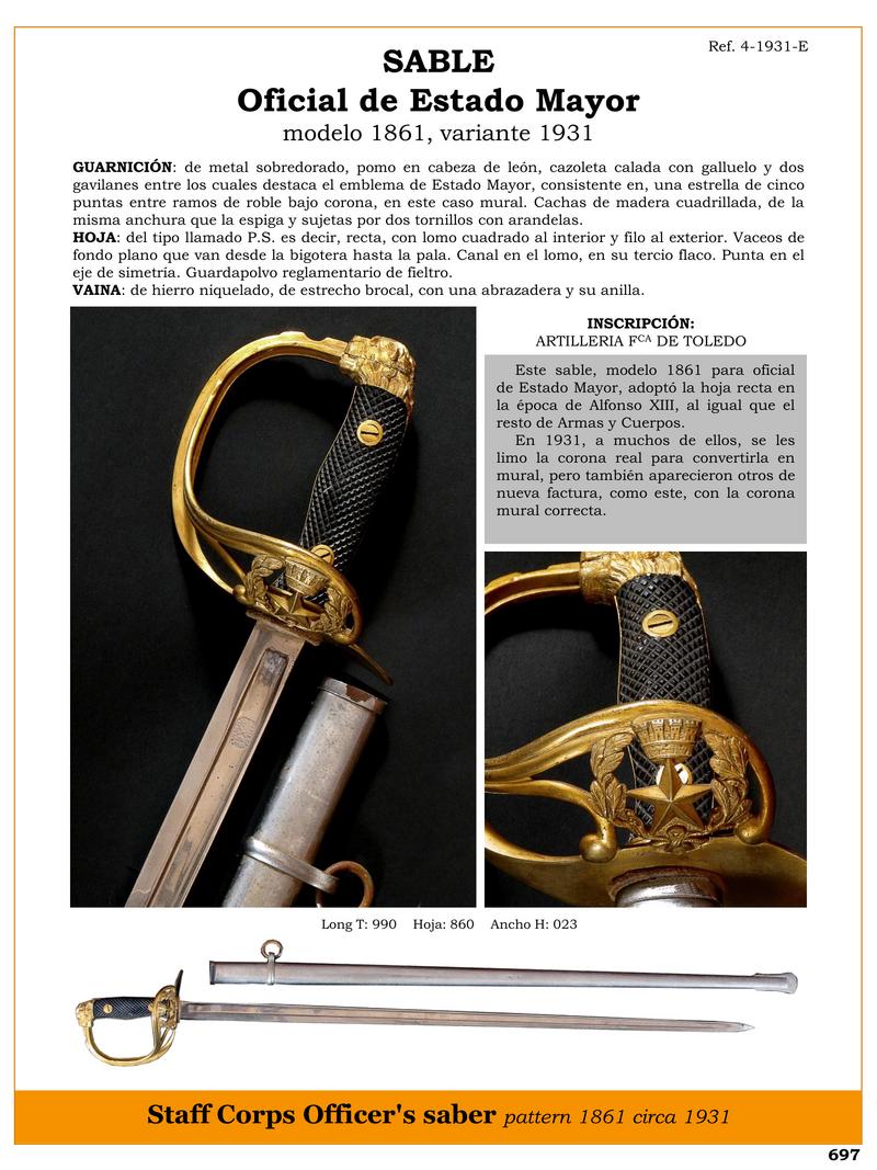 sable oficial de estado mayor modelo 1861 variante 1931 jpg 1751735365 1751735709 - Sciabola da Ufficiale di Stato Maggiore: Design Classico 1931