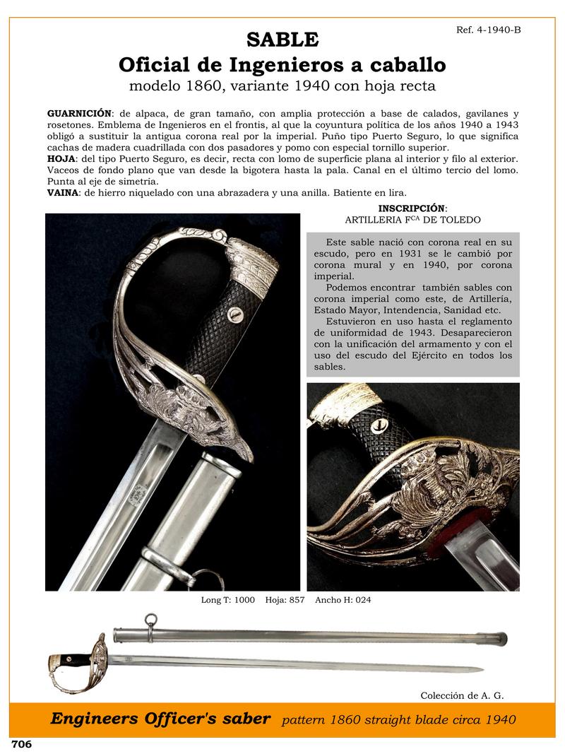 sable oficial de ingenieros a caballo modelo 1860 variante 1940 con hoja recta jpg 1751929769 1751950600 - Sciabola Ufficiale degli Ingegneri: Storia e Specifiche