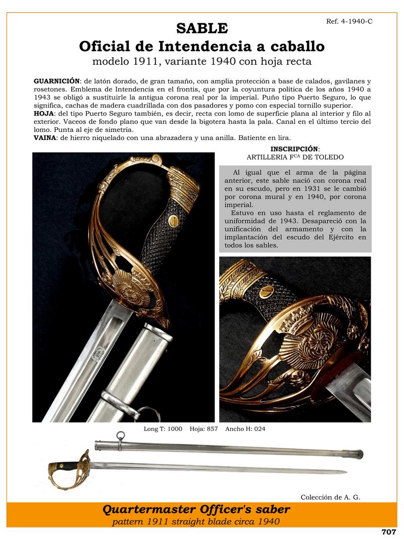sable oficial de intendencia a caballo modelo 1911 variante 1940 con hoja recta jpg 1751951369 1751951710 - Sciabola Ufficiale 1911: Storia e Caratteristiche Uniche