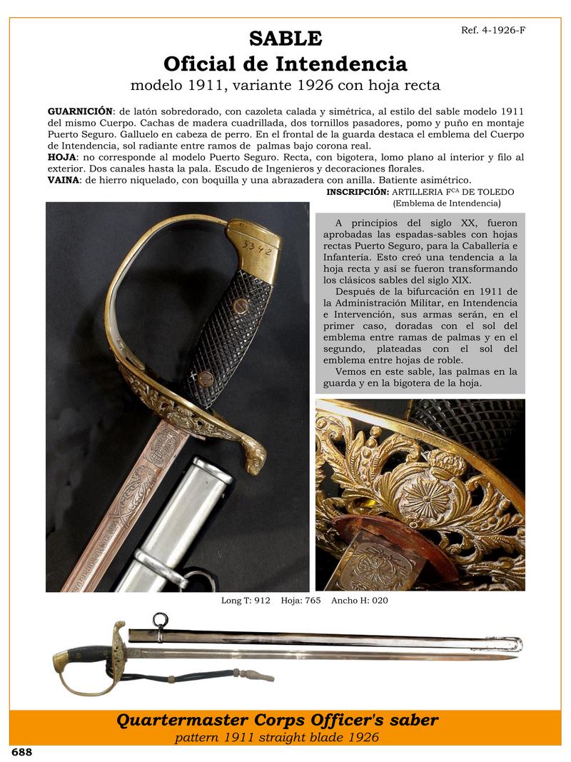 sable oficial de intendencia modelo 1911 variante 1926 con hoja rectta jpg 1751540971 1751541307 - Sciabola Ufficiale di Intendenza: Design Unico ed Elegante