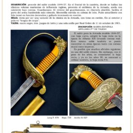 sable oficial de la armada modelo 1844 57 variante 1912 hoja rectra lengua de carpa jpg 1751389766 1751390113 275x275 - Sciabola da Artiglieria: Il Colpente Modello 1862 con Lama Dritta