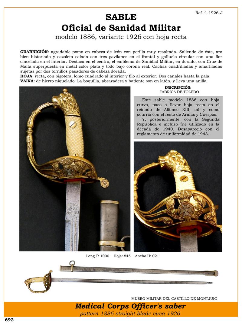 sable oficial de sanidad militar modelo 1886 variante 1926 con hoja recta jpg 1751627365 1751627829 - Sciabola Militare di Sanità: Eleganza e Storia in un Solo Arma