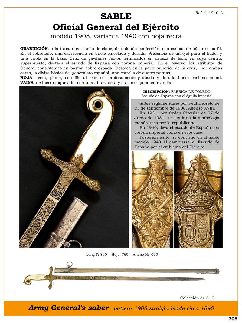sable oficial general del ejrcito model 1908 variante 1940 con hoja rectta jpg 1751908170 1751908532 - Sciabola Militare Spagnola 1908: Design Esclusivo e Dettagli Unici