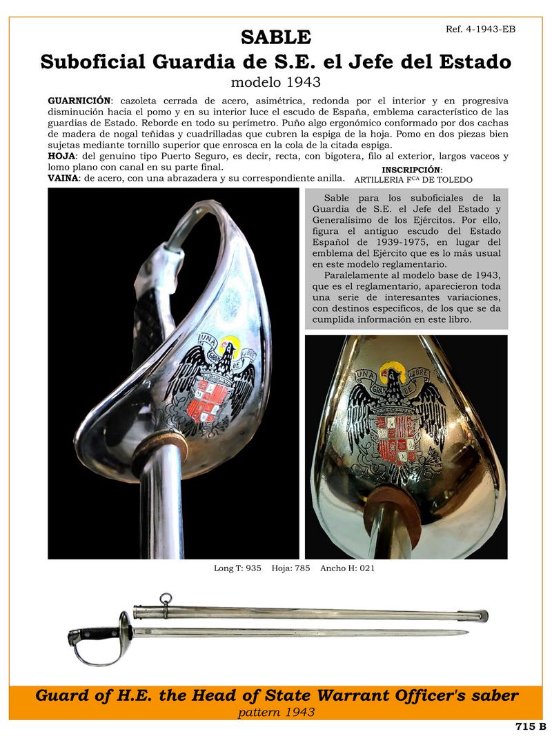 sable para los suboficiales de la guardia de s e el jefe del estado y generalsimo de los ejrcitos jpg 1752124169 1752124878 - Sciabola di Guardia: L'Emblema dello Stato Spagnolo 1943