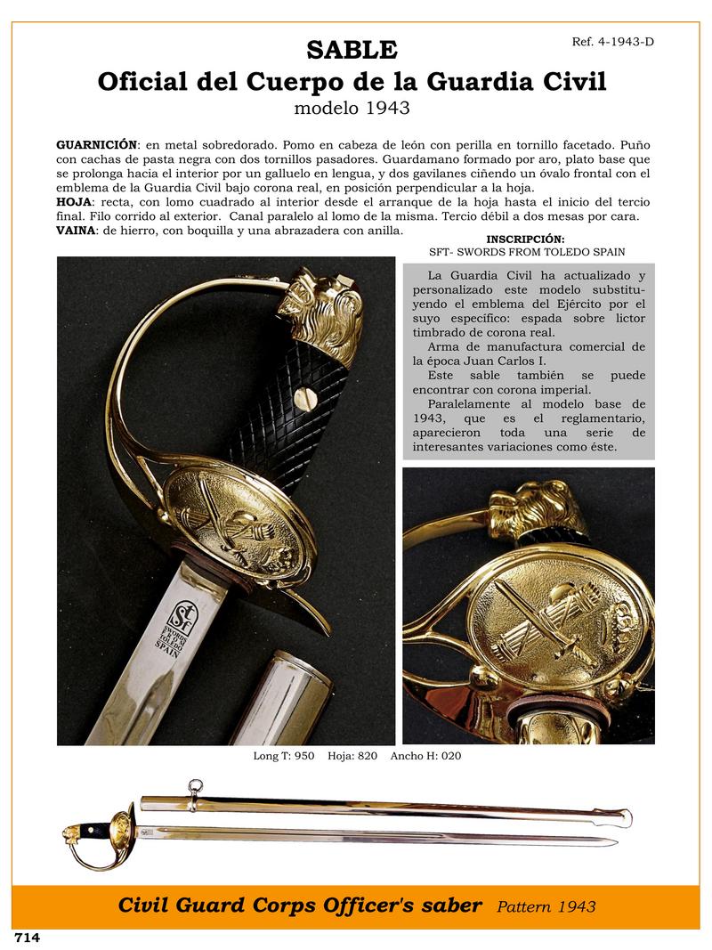 sable ref 4 1943 d oficial del cuerpo de la guardia civil modelo 1943 jpg 1752080970 1752081313 - Sciabola della Guardia Civile Modello 1943: Dettagli ed Esclusività