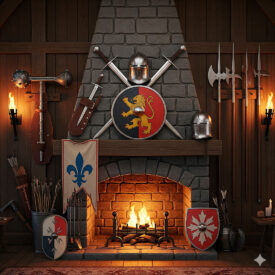 decorazione con panoplie come integrare scudi e spade in interni moderni e senza tempo 275x275 - Stendardi delle casate di Game of Thrones: storia, simbolismo e repliche per ambientare Westeros